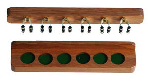 Wand Queue Halter Eiche Messing