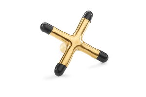 Kreuz Messing mit schwarzen Toes